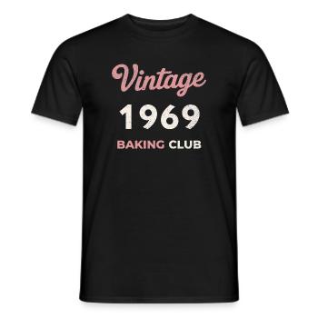 Vintage 1969 – Baking Club Retro Birth Year - Men's T-Shirt - black - Front - AI Model Male 178 light (178cm)