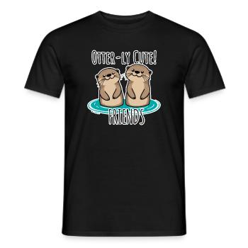 Otterly Cute! Lustiges Freundschafts-Teil für BFF - Männer T-Shirt - Schwarz - Vorne - AI Model Male 178 light (178cm)