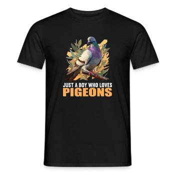 Pigeons Pigeon - T-shirt homme - noir - Devant - AI Model Male 178 light (178cm)