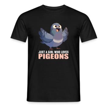 Pigeons Pigeon - T-shirt homme - noir - Devant - AI Model Male 178 light (178cm)