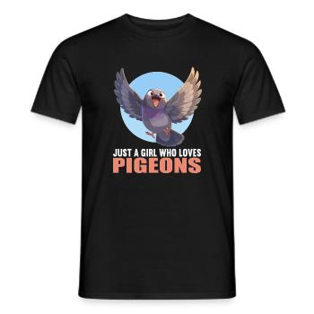Pigeons Pigeon - T-shirt homme - noir - Devant - AI Model Male 178 light (178cm)