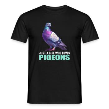 Pigeons Pigeon - T-shirt homme - noir - Devant - AI Model Male 178 light (178cm)