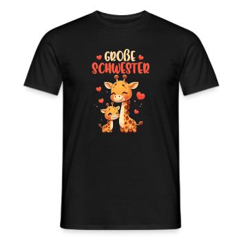 Große Schwester Giraffen Geschwisterkind - Männer T-Shirt - Schwarz - Vorne - AI Model Male 178 light (178cm)