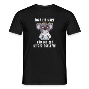 Müder Koala Morgenmuffel Spruch - Männer T-Shirt - Schwarz - Vorne - AI Model Male 178 light (178cm)