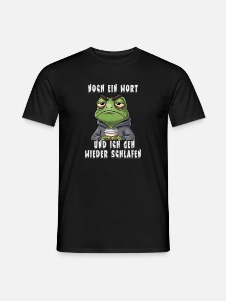 Genervter Frosch Kaffee Müdigkeit - Männer T-Shirt - Schwarz