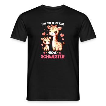 Ich Bin Große Schwester Giraffen Geschwisterkind - Männer T-Shirt - Schwarz - Vorne - AI Model Male 178 light (178cm)
