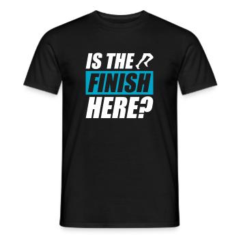 Is the finish here? funny running jogging runner - Men's T-Shirt - black - Front - AI Model Male 178 light (178cm)