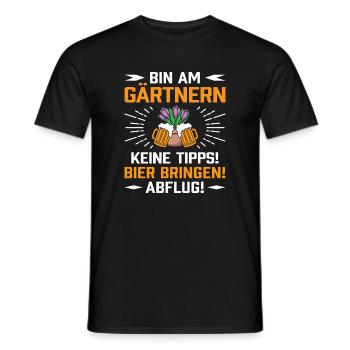 Gardener Saying Beer Hobby Gardener Father Dad - Men's T-Shirt - black - Front - AI Model Male 178 light (178cm)