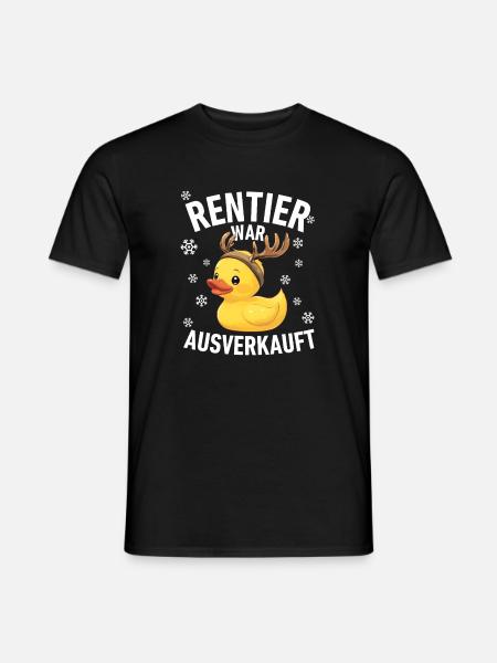 Rentier war ausverkauft Weihnachtsshirt Xmas Ente - Männer T-Shirt - Schwarz