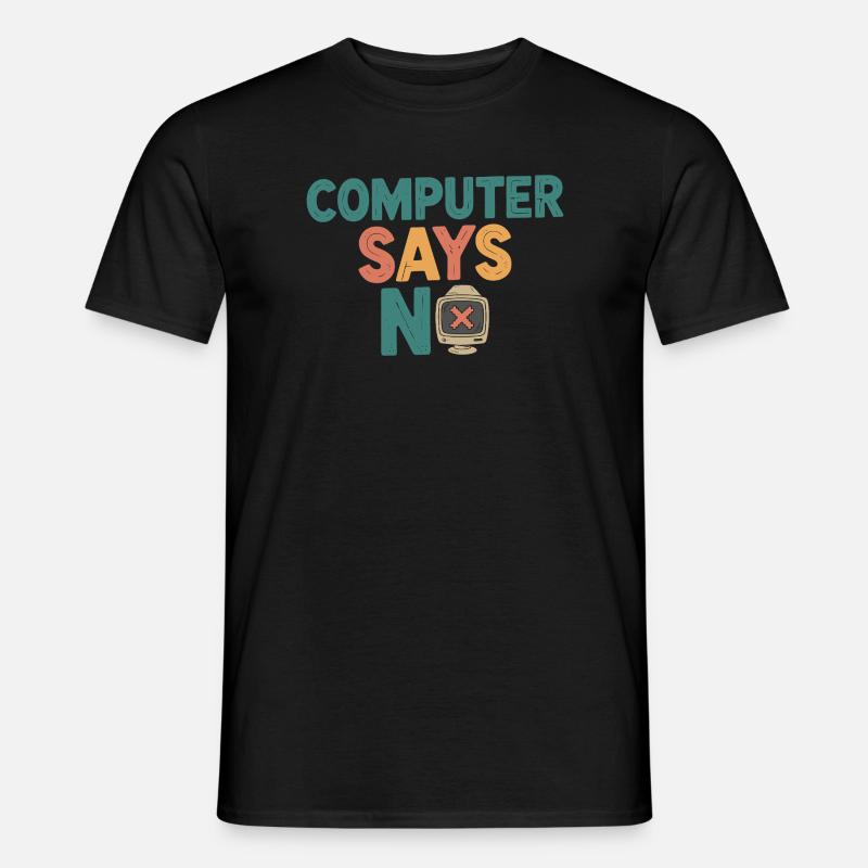 Retro Computer sagt Nein - Männer T-Shirt - Schwarz