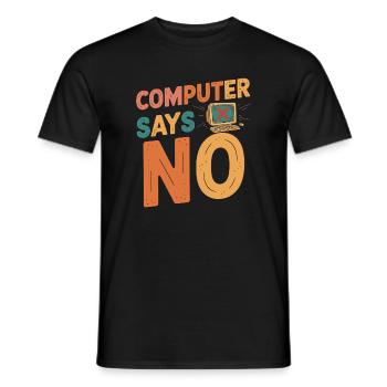 Retro Computer sagt Nein - Männer T-Shirt - Schwarz - Vorne - AI Model Male 178 light (178cm)