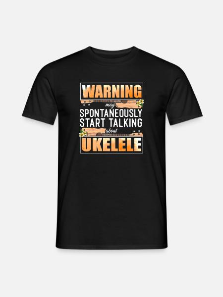 Hawaiian Ukulele Uke Warning May - Men's T-Shirt - black