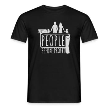 People Before Profit Aktivismus Gerechtigkeit Logo - Männer T-Shirt - Schwarz - Vorne - AI Model Male 178 light (178cm)