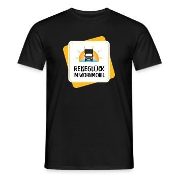 Travel happiness in a motorhome – Camper Design - Men's T-Shirt - black - Front - AI Model Male 178 light (178cm)