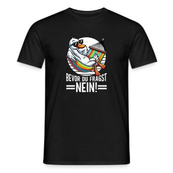 Avant que tu ne demandes, pas de cygne. Mauvaise humeur. - T-shirt homme - noir - Devant - AI Model Male 178 light (178cm)