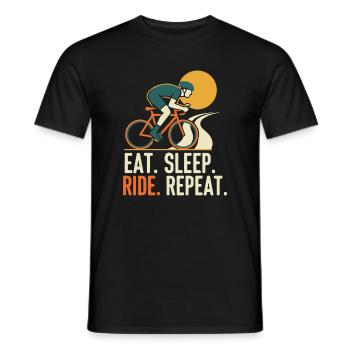 Chevaucher. Manger. Dormir. Répéter. - T-shirt homme - noir - Devant - AI Model Male 178 light (178cm)