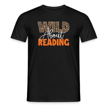Wild About Reading Jungle Animal Book Lover Gift - Men's T-Shirt - black - Front - AI Model Male 178 light (178cm)