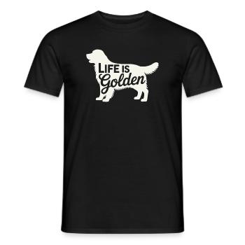 Life is Golden Retriever - Men's T-Shirt - black - Front - AI Model Male 178 light (178cm)