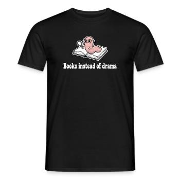 Livres au lieu de drame : Ver à la loupe - T-shirt homme - noir - Devant - AI Model Male 178 light (178cm)