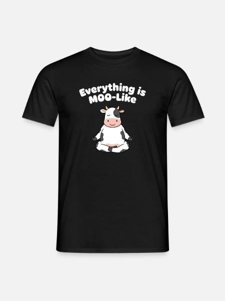 Zen Cow Meditation Motif - Men's T-Shirt - black