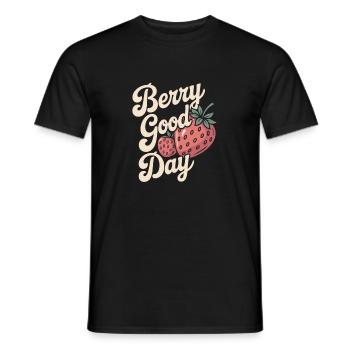 Berry Good Day - Strawberry - Men's T-Shirt - black - Front - AI Model Male 178 light (178cm)