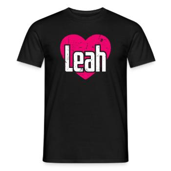I Love Leah Pink Heart I Love Leah - Men's T-Shirt - black - Front - AI Model Male 178 light (178cm)