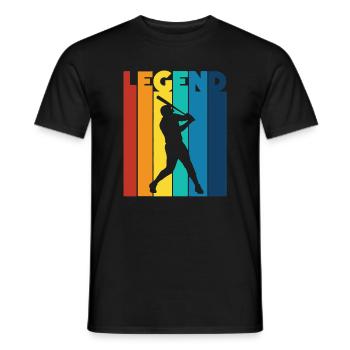 Baseball-Legende Retro-Schlagspieler-Fan - Männer T-Shirt - Schwarz - Vorne - AI Model Male 178 light (178cm)