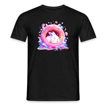 Kuschelhase Kristallkrater - Männer T-Shirt - Schwarz - Vorne - AI Model Male 178 light (178cm)