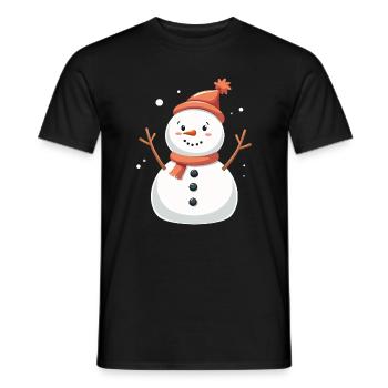 Bonhomme de neige douillet Fantaisie hivernale - T-shirt homme - noir - Devant - AI Model Male 178 light (178cm)
