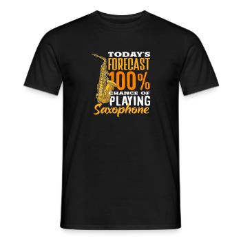 La prédiction d’aujourd’hui Saxophone Saxophone Jazz - T-shirt homme - noir - Devant - AI Model Male 178 light (178cm)