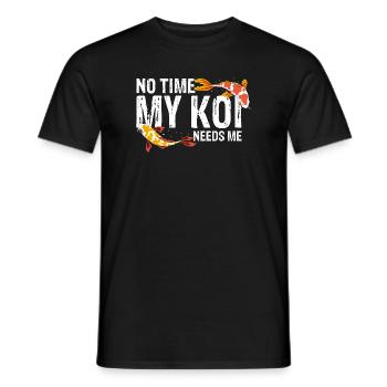 No Time My Koi Needs Me Funny Fish Hobby Fan - Men's T-Shirt - black - Front - AI Model Male 178 light (178cm)