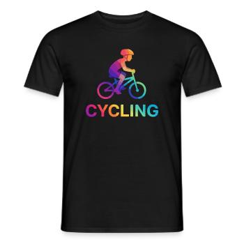 Vibrant Gradient Cyclist Kid Child - Men's T-Shirt - black - Front - AI Model Male 178 light (178cm)