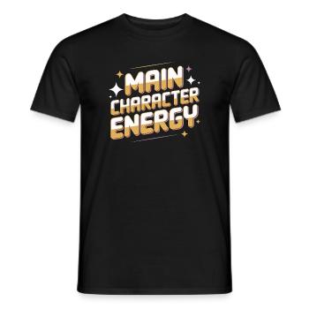 T-shirt graphique Énergie du personnage principal - T-shirt homme - noir - Devant - AI Model Male 178 light (178cm)
