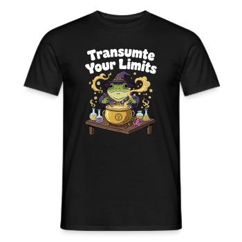 Transmute Borders – Frog Spell - Men's T-Shirt - black - Front - AI Model Male 178 light (178cm)