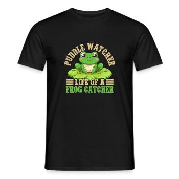 Frog Catcher Puddle Watcher Frog - Männer T-Shirt - Schwarz - Vorne - AI Model Male 178 light (178cm)