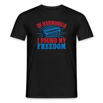 Harmonica drôle qui a trouvé mon harmonica de liberté - T-shirt homme - noir - Devant - AI Model Male 178 light (178cm)