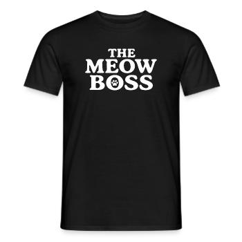 The Meow Retro Serif Design - Men's T-Shirt - black - Front - AI Model Male 178 light (178cm)