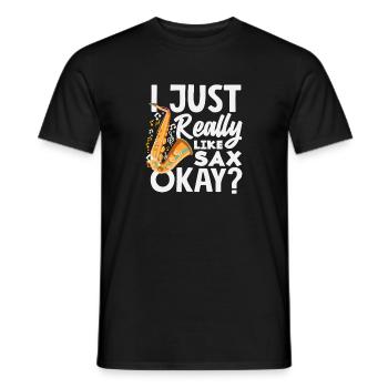 J’aime vraiment le saxophone et l’orchestre de saxophone, le jazz band - T-shirt homme - noir - Devant - AI Model Male 178 light (178cm)