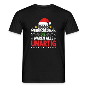 Lieber Weihnachtsmann Unartig Statement - Männer T-Shirt - Schwarz - Vorne - AI Model Male 178 light (178cm)