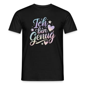  Ich Bin Genug Pastell Selflove Selbstliebe - Männer T-Shirt - Schwarz - Vorne - AI Model Male 178 light (178cm)