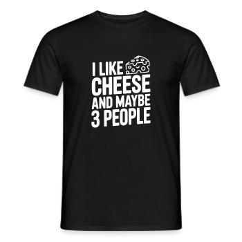 J’aime le fromage et peut-être trois personnes - T-shirt homme - noir - Devant - AI Model Male 178 light (178cm)