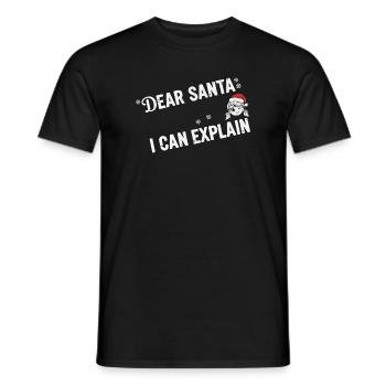 Dear Santa I Can Explain - Men's T-Shirt - black - Front - AI Model Male 178 light (178cm)