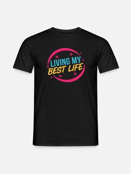 Living My Best Life - Success Mindset Pink - Mænd T-shirt - sort