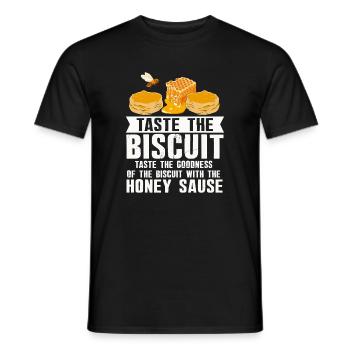 Goûte le filet biscuit miel - T-shirt homme - noir - Devant - AI Model Male 178 light (178cm)