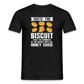 Illustration de la sauce biscuit au miel - T-shirt homme - noir - Devant - AI Model Male 178 light (178cm)