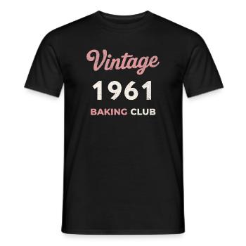 Vintage 1961 – Baking Club Retro Birth Year - Men's T-Shirt - black - Front - AI Model Male 178 light (178cm)
