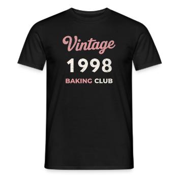 Vintage 1998 – Baking Club Retro Birth Year - Men's T-Shirt - black - Front - AI Model Male 178 light (178cm)