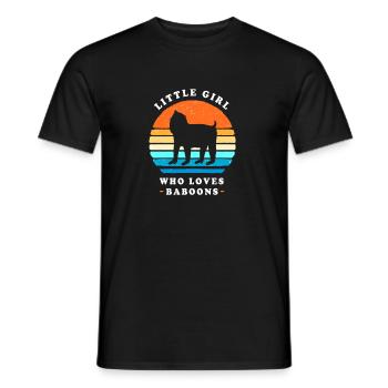 Pavian Primat Affe Affen Baboon - Männer T-Shirt - Schwarz - Vorne - AI Model Male 178 light (178cm)