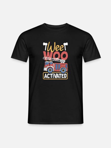 Wee Woo Squad Fire Tiny Feuerwehrmann - Männer T-Shirt - Schwarz