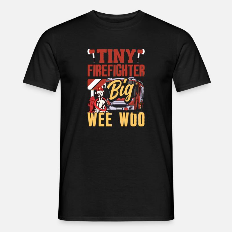 Wee Woo Squad Fire Tiny Feuerwehrmann - Männer T-Shirt - Schwarz